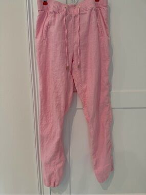 Lilly Pulitzer Pink Drawstring Linen Casual Pants